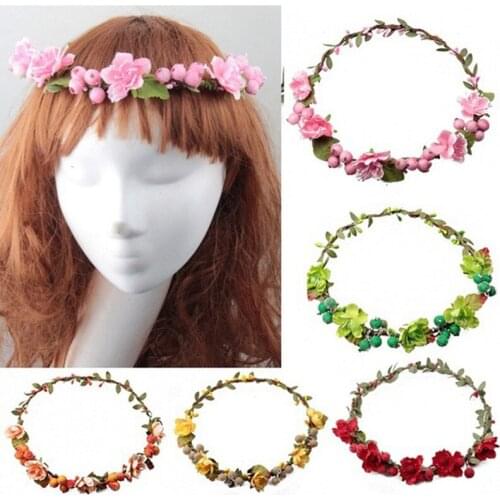 Girls Bridal Flower Headbands Headdress Wreath Hair Accessories For Women Hair Band Fine Garland Wedding Party