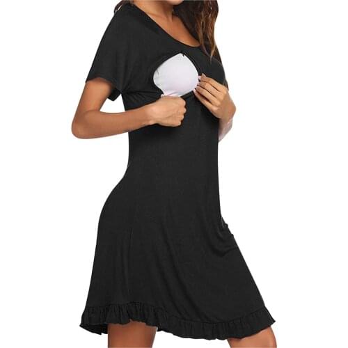 Women Maternity Nursing Dress For Breastfeeding Short Sleeve Casual Summer Dress Pregnant Ladies Dresses Vestido Verano Mujer