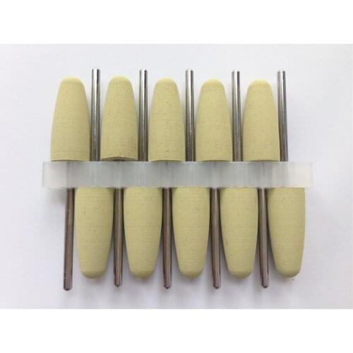 10Pcs Dental SILICONE Rubber Polishers Diamond Polishing Burs Extra-Fine For Resin Base 2.35mm