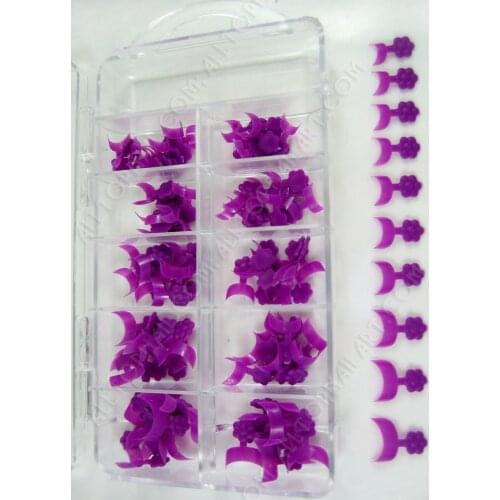 100pcs False Nail Tips Light Purple French Wrap Tips Edge Form Guide Decoration Salon DIY - FedEx&DHL Free Shipping