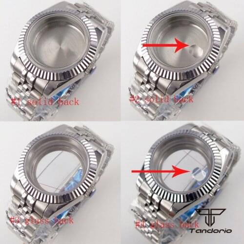 40mm flat sapphire glass Watch Case fit NH35 NH36 miyota 8215 2836 Movement