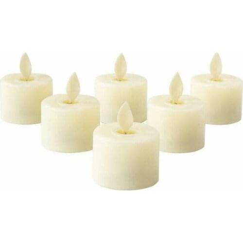 6pcs Remote control LED TeaLight Candle Battery operated Dancing wick votive candle lamp Wedding Xmas Party Church decor-AMBER