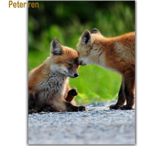 Diy Diamond painting cross stitch kit Diamond embroidery 3d Square Crystal rhinestone full Diamond Mosaic icon Wolf Kiss