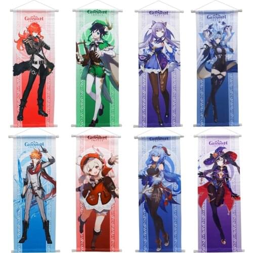Anime Genshin Impact Hanging Pictures Cosplay Eula Tartaglia Ganyu Hutao Keqing Mona Room Decor