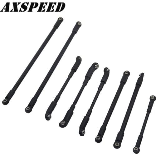 AXSPEED 8PCS/Set Aluminum Alloy Link Rod Plastic Rod End for 1/10 RC Crawler Car D90 D110 90234 Upgrade Parts