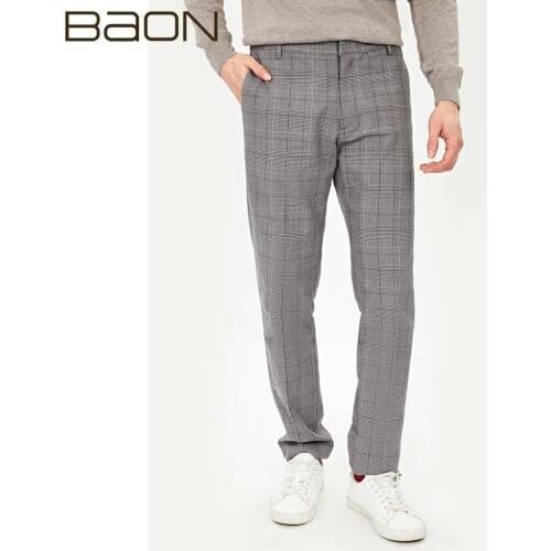 BAON Men's Checked Trousers