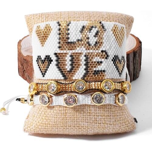 Rttooas White Love-Letter Charm Bracelets Women MIYUKI Beaded Bracelet Pulseras Mujer Moda 2020 Handmade Fashion Jewelry