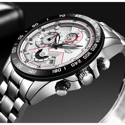 2020 New Watches Men Luxury Brand LIGE Chronograph Men Sports Watches Waterproof Full Steel Quartz Mens Watch Relogio Masculino