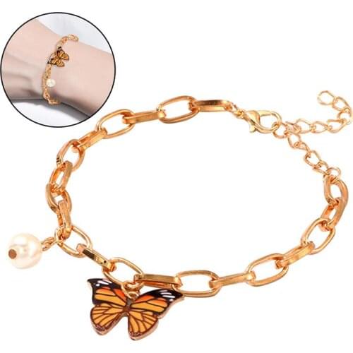 Coxeer 1pc Women Bracelet Fashion Butterfly Decor Creative Alloy Charm Bracelet Jewelry Bracelet For Girls Jewelry Accessories
