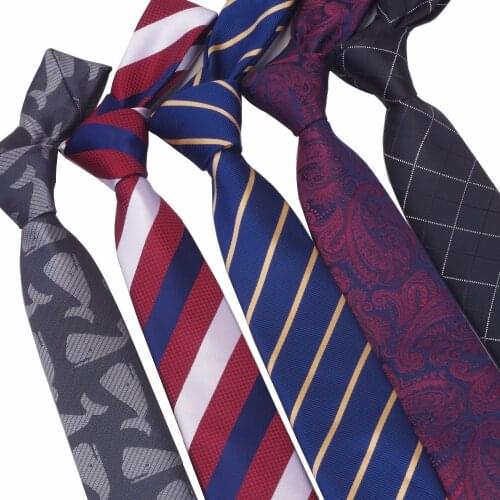 GUSLESON 6cm Skinny Men Neck Ties Fashion Dot Striped Plaid Necktie Gravata Slim Tie Classic Wedding Tie For Men