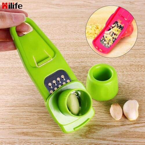 HILIFE Vegetable Grater Garlic Peeler Grater Slicer Cutter Ginger Grinding Grater Garlic Crusher Garlic Press Multifunction