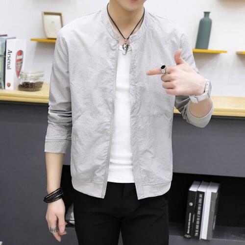 JNITTDON2021 summer trend mens solid color long-sleeved sunscreen daily 785