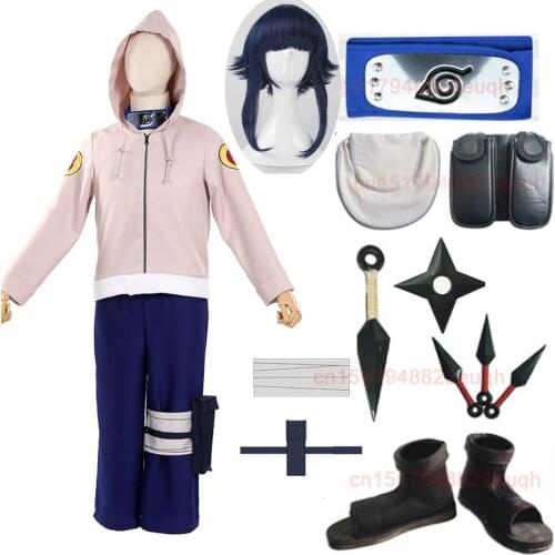 Naruto Hyuga Hinata Cosplay Costume Naruto set Full Set Anime NARUTO Shippuuden Hyuga Hinata arms Wigs Costumes Cosplay Wig