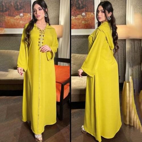 Dubai Turkey Muslim Dress Abaya For Women Moroccan Elegant Lady Islamic Clothing 2021 Eid Mubarak Djellaba Femme