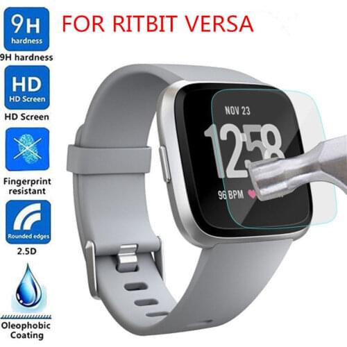 NEWEST Clear Bubble-Free 9H 2.5D Tempered Glass Screen Protector For Fitbit Versa Lot