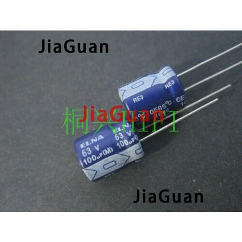 20pcs NEW ELNA RE3 63V100UF 10X12.5MM audio electrolytic capacitor 100uF/63V blue robe 100UF 63V