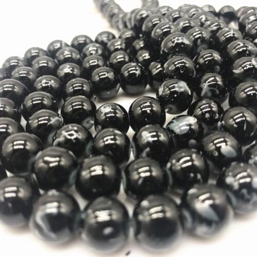 Wholesale 6 8 10 mm Beautiful Intarsia Glass Loose Spacer Charm Beads Pattern Making Bracelet Necklace Jewelry #15