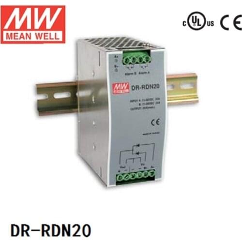 Original MEAN WELL DR-RDN20 20A Din rail mounted Power Supply redundancy module reverse voltage 30V