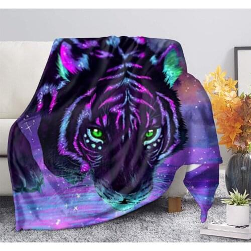 Upestory 3d Tiger Printing Throw Bed Blanket Sofa Chair Rest Bed Linen Home Indoor Blanket for Adult Children Custom Wholesale