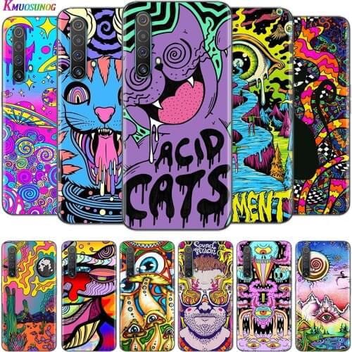 Transparent Cover Colourful Psychedelic Trippy Art For OPPO AX7 A1K A93 A92 A73 A72 A53S A52 A32 A31 A9 A11 A7 A5 2020Phone Case