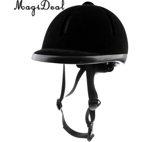 MagiDeal Adjustable Breathable Horse Riding Helmet Safety Velvet Equestrian Helmet