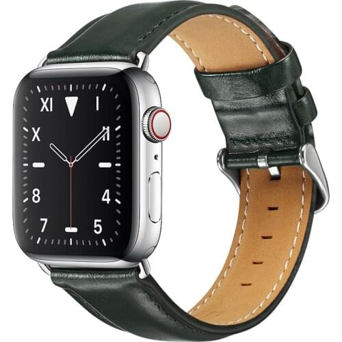 Cow Leather Strap for Apple Watch Watch Series 6 40 44mm band for iWatch 6 5 4 3 2 1 SE 38mm 42mm Belt Bracelet Watchbands
