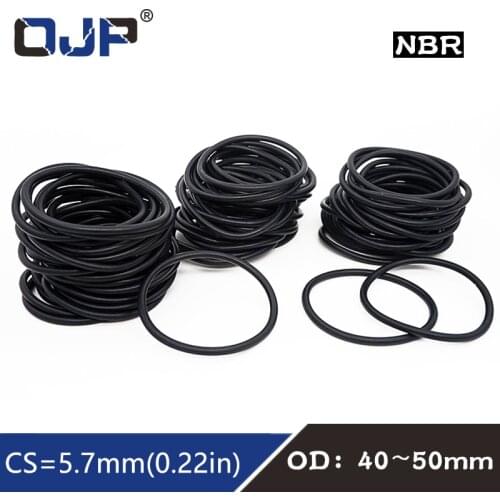 20PC/lot Rubber Ring Black NBR Sealing O-Ring CS5.7mm OD40/45/50mm Nitrile O Ring Seal Oring Gasket Oil Resistant Rings Washer