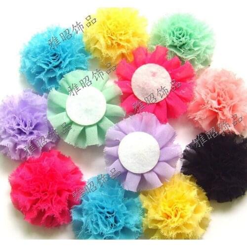 2018 Rose Chiffon lace flower , Shabby Chic Frayed flowers,Shabby Rosette Flowers mix color 500pcs