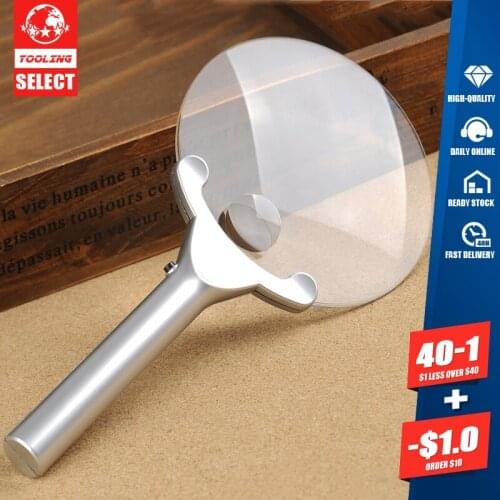 FGHGF 2x 6x 130mm Handheld Portable Illumination Hand Magnifier Magnifying Glass Loupe Tool With 2 LED Lights Lamp