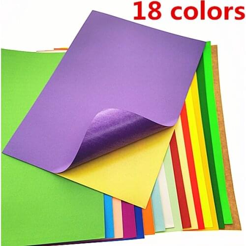 18 colors A4 Self-adhesive Sticker Colorful Label paper Laser inkjet printing Kindergarten Students Children Pattern DIY Paper