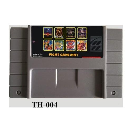 Super Game Collection 8 In 1 NTSC Version 16 bit Big Gray Game Card For USA Game Player