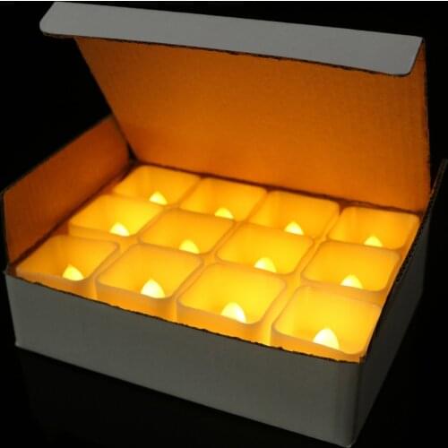 Cube Shaped LED Tea Light Candles Flickering Flameless Candle For Wedding Party Decoration