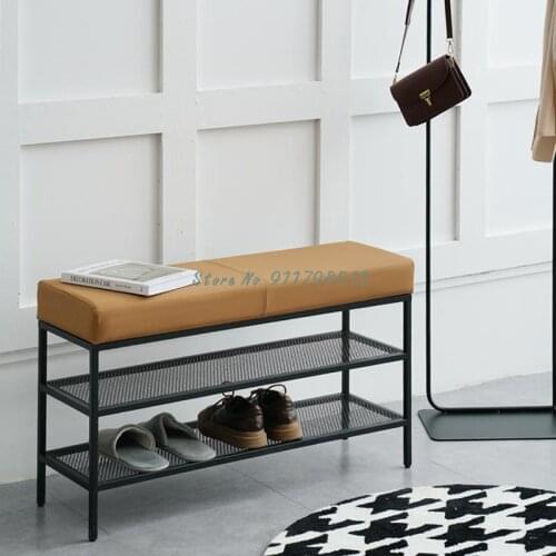 Nordic style household shoe changing stool door entry long stool net celebrity ins shoe stool can sit on shoe rack