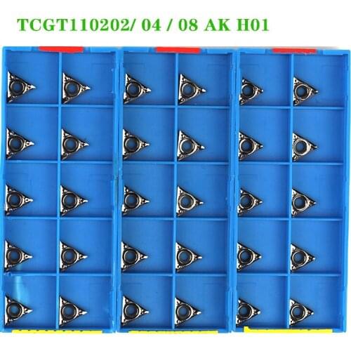 TCGT090202 TCGT090204 TCGT090208 TCGT110204 TCGT16T304 AK H01 Carbide Inserts CNC Lathe Turning Tools TCGT Blade for Aluminum