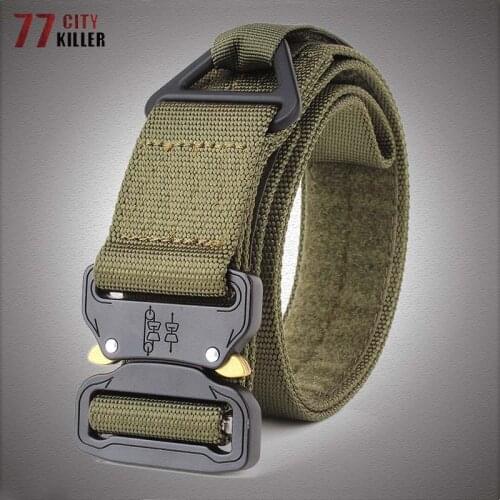 Military Canvas Belt Men Nylon Metal Buckle Tactical SWAT Combat Belts Men Outdoor Multifunctional Training Ceinture Homme 125cm