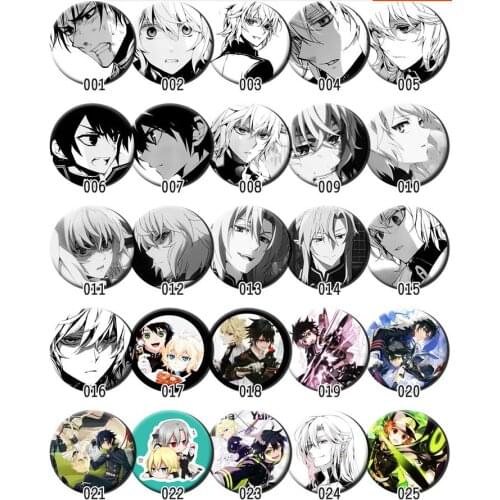 1pc 58MM Anime Seraph of the End owari no Mikaela Vampire Guren Ichinose Badges Brooch Pins Icon