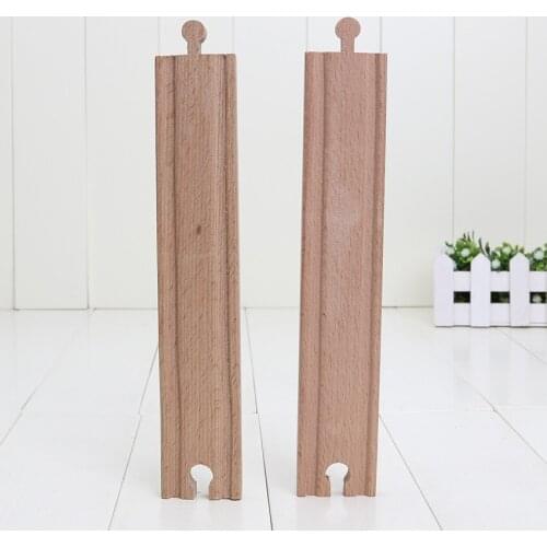 10pcs/lot 23cm *4cm Long Straight Tracks Loose train slot wooden Railway train track