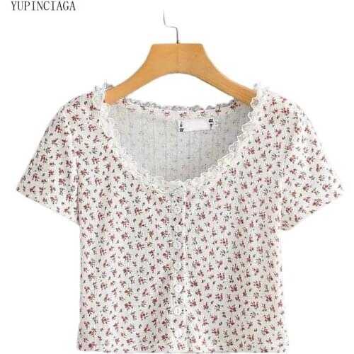 2020 Summer Korean Fashion Fresh Cardigan Short Sleeve V-neck Slim Women T shirt Sweet Crop Tops Tee For Girls