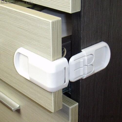 5pcs/lot Drawer Lock for Children Safety Lock Baby Door Safety Buckle Prevent Open Drawer Cabinets Anti Pinch Hand Protect