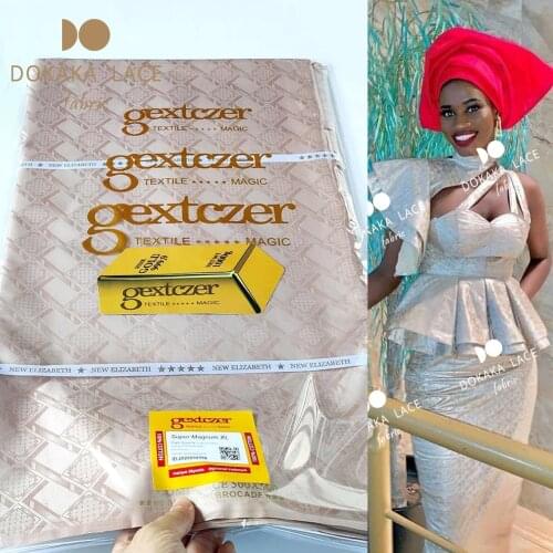 5 Yards 2021 New Design Afrian Lace Fabric Bazin Riche Gextczer Guinea Gambia Scented Basin Tradition Wedding Bride Dresses