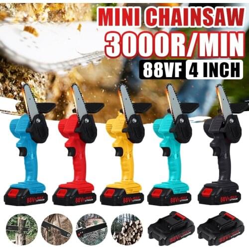 4 Inch 3000W Electric Chain Saw Pruning ChainSaw Cordless Garden Tree Logging Trimming Saw Woodworking Cutter Tool Kits