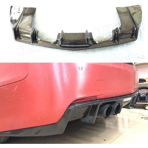 Carbon Fiber Rear Bumper Diffuser Lip Splitters with Exhaust Tips for Cadillac ATS 2015 2016 2017 Rear Hugger Skid Plate