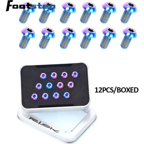 12Pcs/set Disc Screw Titanium Alloy Mountain Bike T25 Torx Disc Brake Disc Fixing Screw Brake Pad M5x10mm Cycling Accessories