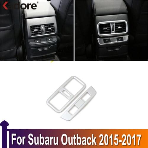 For Subaru Outback 2015 2016 2017 ABS Matte Interior Accessories Armrest Rear Air Conditonnal Vent Cover Trim AC Outlet Panel