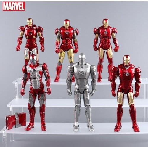 Marvel Iron Man 7" Movie Action Figure MK2 MK3 MK4 MK5 MK6 MK7 Iron Man Mark Suit Mark 2 3 4 5 6 7 Legends Original ZD Toys Doll