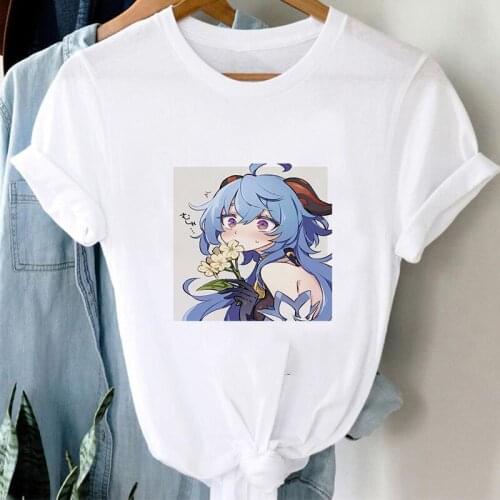 Genshin Impact T Shirt T-shirt Women Harajuku Kawaii Ulzzang Graphic Tees Japanese Aesthetic Tshirt Clothes Streetwear