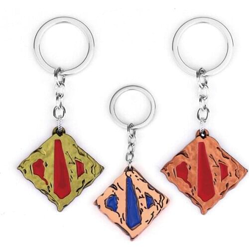 Game Jeweley Dota 2 Square Shape Pendant Keyring 2 Colors Gift Keyring Keychains