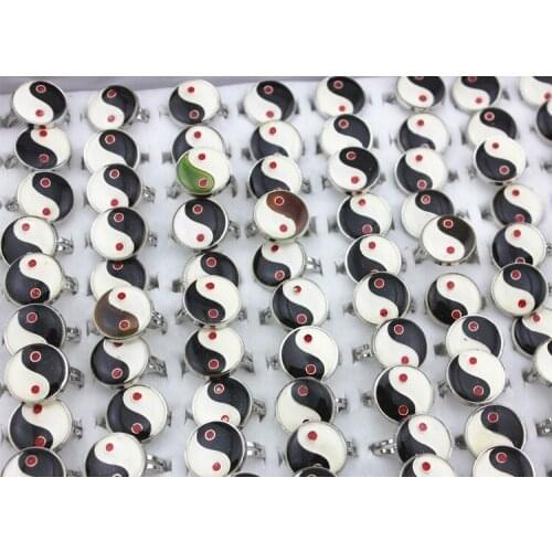 Mood Rings temperature alloy color ring Tai chi Yin and Yang design personality color ring can be adjusted