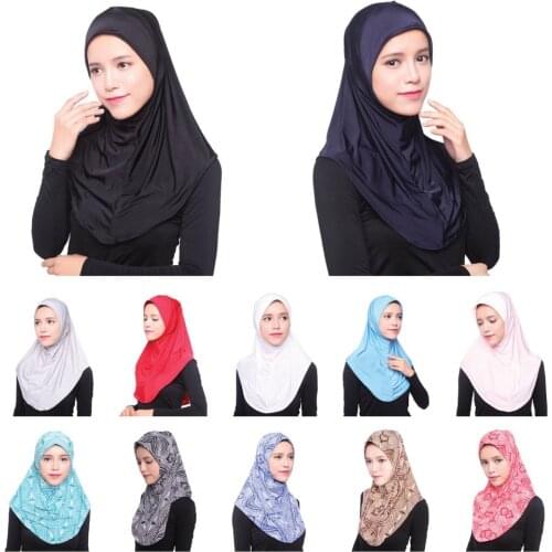 Muslim Hijab Islamic Jersey Turban Women Black Ninja Underscarf Caps Instant Head Scarf Full Cover Inner Coverings hats