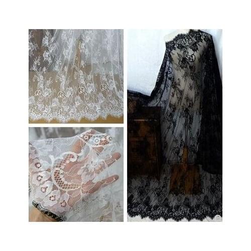 Wide 75 cm/150 cm Morning Glory Soft Eyelash Lace Fabric Clothing Accessories Home Bed Curtain Stitching Lace
